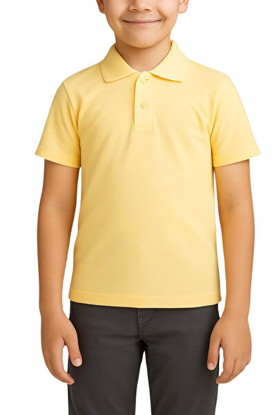 vory Kids Girls Boys Short Sleeve Polo Neck Lacoste Fabric School T-Shirt Vr.D.K180.Ok.Y01