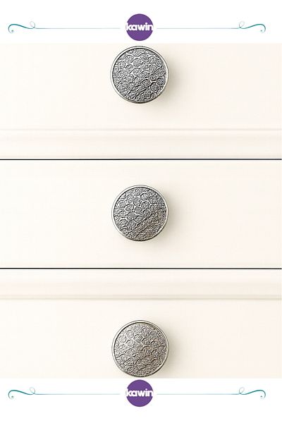 Kawin Metal argintiu de lux 40 mm (4 cm) Buton ornamentat Sertar de bucătărie OZN Mâner pentru dulap Mâner dulap cromat