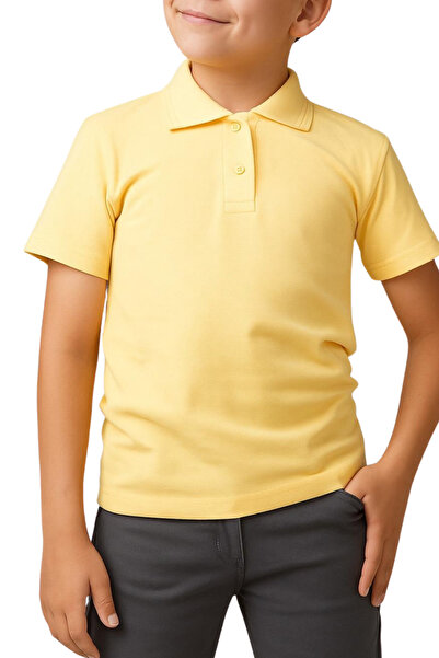 vory Kids Girls Boys Short Sleeve Polo Neck Lacoste Fabric School T-Shirt Vr.D.K180.Ok.Y01