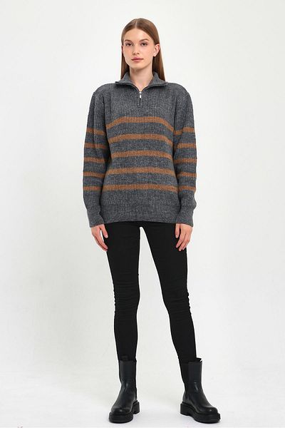 ALEXANDERGARDI ZIPPERED FISHER COLLAR KNITWEAR SWEATER (B23-5802)