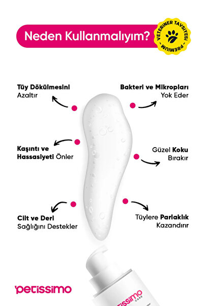 Petissimo Care Kuru Kedi Şampuanı - Bit Pire Kene Ve Parazit Önleyici - Tüy Dökülmesi Karşıtı - 200 ml