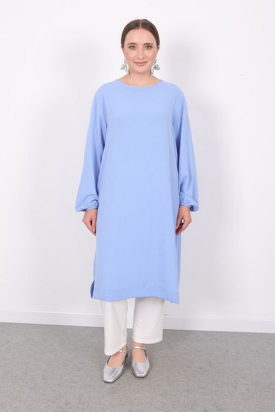 Linvey Women's Daily Comfortable Stylish Kraş Ayrobin Long Sports Tunic with Elastic Sleeves