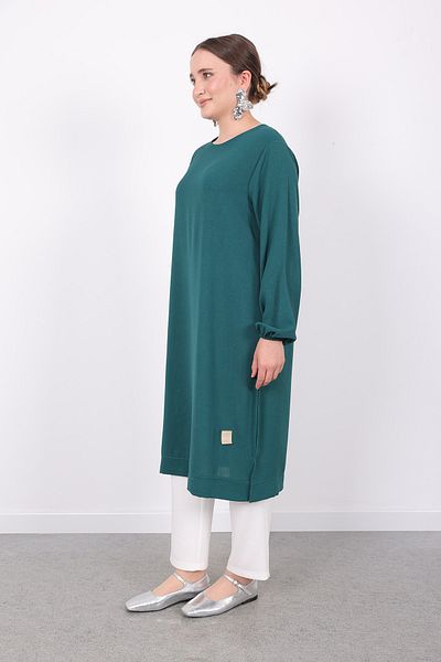 Linvey Women's Daily Comfortable Stylish Kraş Ayrobin Long Sports Tunic with Elastic Sleeves