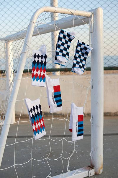 FOURSOLOS Men's Socket, Normal Base, Square and Plaid Pattern, Colored on White, Set of 3