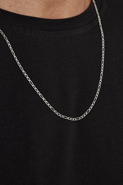 Ventino Silver 2mm Figaro 925 Ayar Gümüş Erkek Zincir Kolye Vek-3025