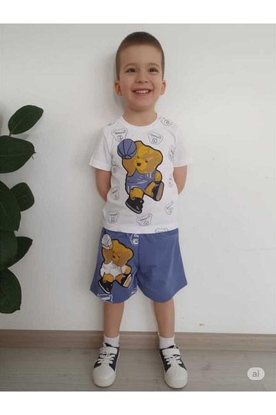 Store Cute Basketball Boy Summer Short Sleeve Set