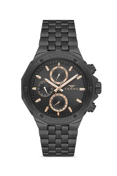FERRO Black Steel Cord Men's Cordl Watch Fm11544Awt-V