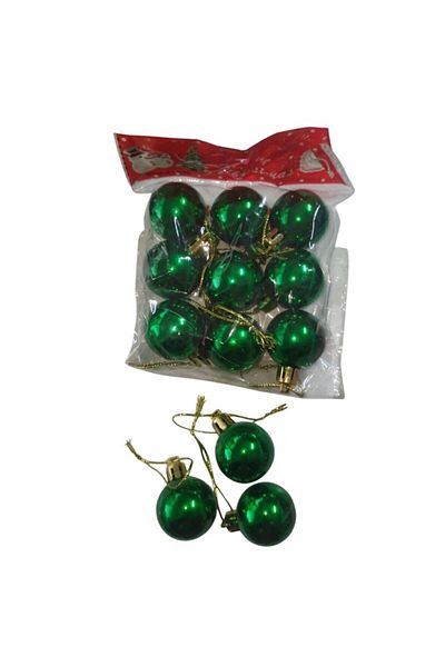 partidolu Ornament de Pom de Crăciun de Anul Nou de culoare verde 3 Cm Minge Cici 12 Bucăți