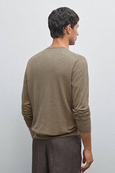 Massimo Dutti Uzun kollu pamuklu triko kazak