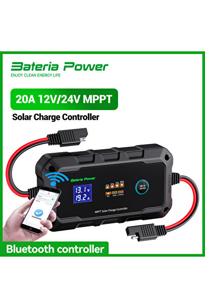 Choice وحدة تحكم شحن الطاقة الشمسية اللاسلكية MPPT 12-24 20A 20A 12V/24V، لوح...