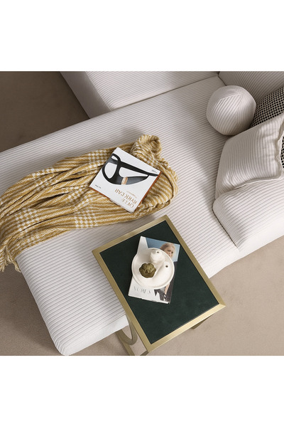 S Home Design Concept Molly Sağ Dinlenme Modül - 185 cm Fitilli, Kırık Beyaz