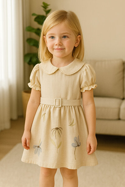 Veni Baby Girl's Linen Dress