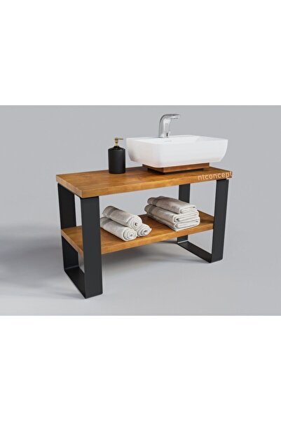 NT Concept Ntconcept Sien Masif Ağaç Banyo Dolabı(hilton)(70cm)
