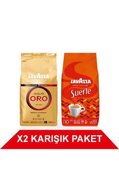 LavAzza Qualità Oro + Suerte Coffee Beans (1000g) 2-Pack