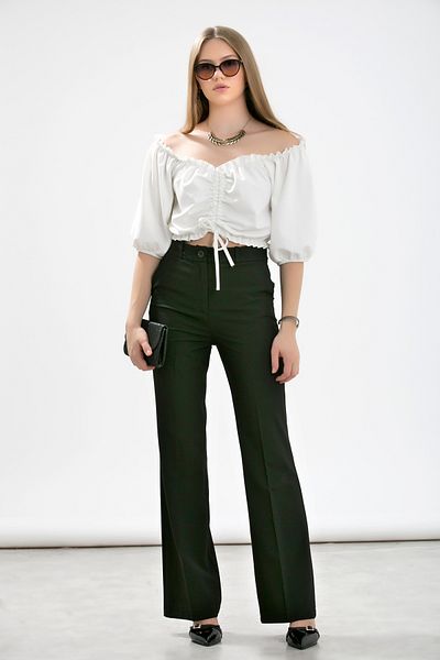 LA PANTE Flared Leg Woven Trousers