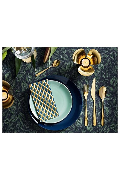 IKEA طقم أدوات مائدة تيلاجد لـ 6 أشخاص، 24 قطعة بلون نحاسي ذهبي