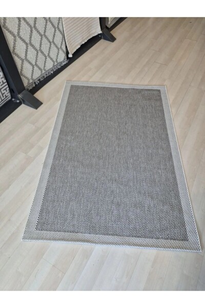 Piala Home Gri Desenli Krem Seritli Sisal Halı