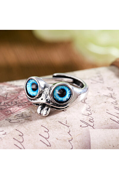 FG KONNİCHİWA Baykuş Ve Kurmağa Modeli Yüzük Gotik Aksesuar Gözler Paslanmaz Çelik Serin Hayvan Ayarlanabilir