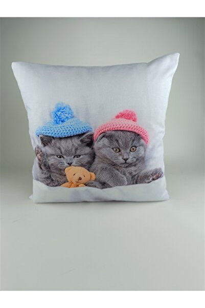 Mrs.Gugar Throw Pillow Cover Cat Patterned -93