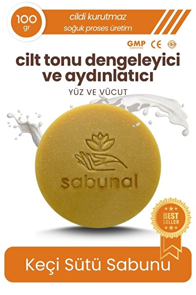 sabunal Keçi Sütü Sabunu - Cilt Tonu Dengeleyici ve Aydınlatıcı Sabun 100 Gr