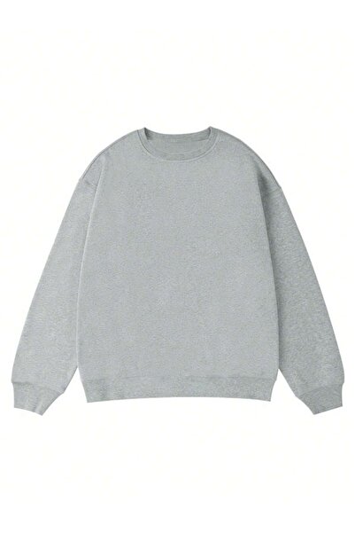 DUBU BUTİK Зимова товста кофта Santa Barbara - Сіра з принтом Oversize Товста зимова кофта з коміром-стійкою