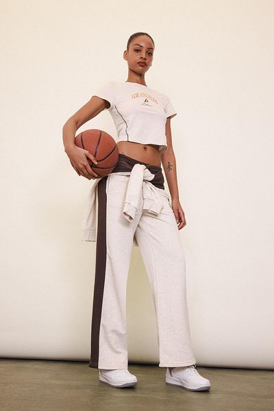 DeFacto DeFactoFit NBA Wordmark Thick Sweatpants Wide Leg Wide Loose Leg Standard Size mit Taschen D0686AX24AU