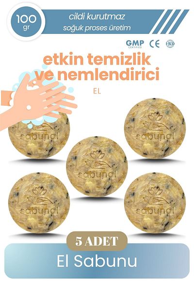 sabunal Hand Soap 5 Pieces - Natural Oil Blended Intense Moisturizing Bath Soap