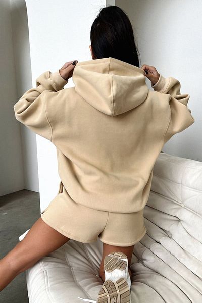 CLAYES Μπεζ φούτερ με κουκούλα Thatsofetch Oversize
