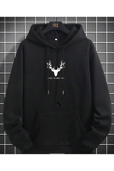 VBSVİBES Oversize суичър с качулка BLACK MEET TO YOU