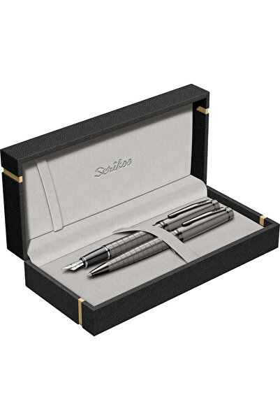 Scrikss WizDesign 38 DOLMA KALEM + TÜKENMEZKALEM SET KARBON GRİ (ÖMÜR BOYU GARANTİLİ- KUTULU-KİŞİYE ÖZEL)