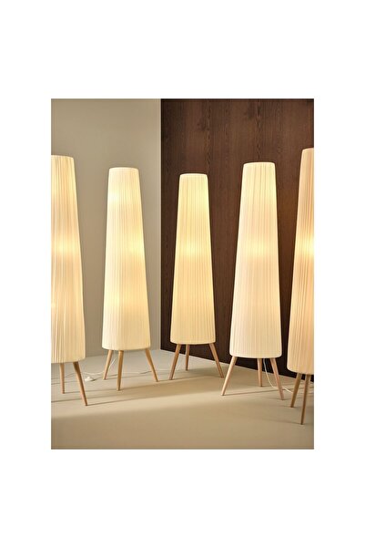 IKEA yer lambası, kayın-beyaz, 154 cm Abajur kılıfı makinede yıkanabilir.