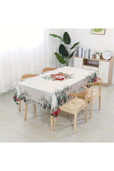 GMhome Digital Printed Tablecloth 160X220 cm |   Flower Pattern |   Stain-Proof Worry-Free Fabric