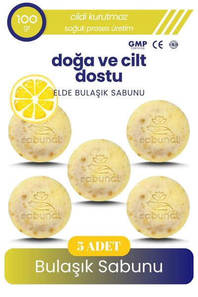 sabunal Dish Soap 5 Pieces - Natural Additive-Free, Nature and Skin-Friendly Handmade Soap