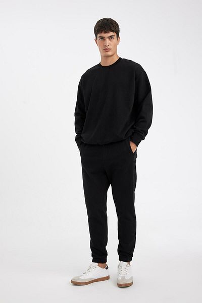 DeFacto Jogger tepláky Standard Fit Basic Rovný pás Šnurovanie Elastické nohavice s vreckami A6468AX24AU