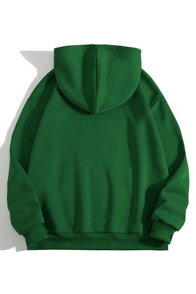 CLAYES Hanorac oversize cu glugă, unisex, negru, verde, imprimat inimă