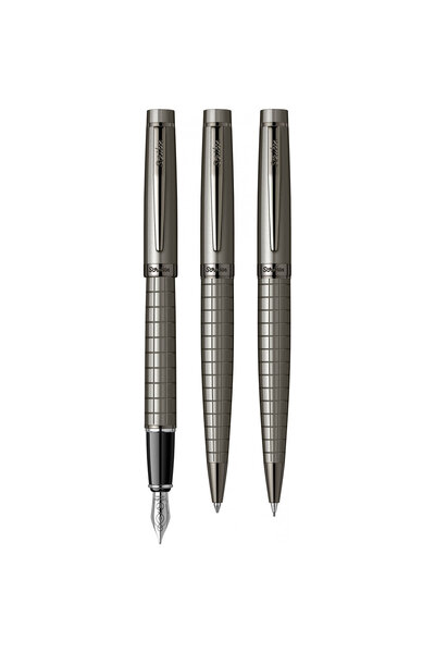 Scrikss WizDesign 38 DOLMA KALEM + TÜKENMEZKALEM + VERSATİL SET KARBON GRİ (G...