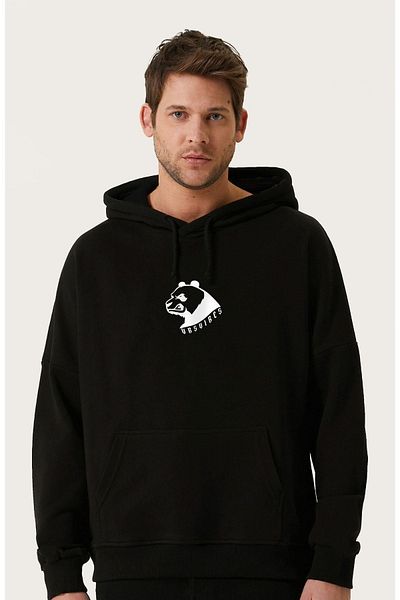 VBSVİBES Φούτερ Unisex Oversize Minimal Bear με κουκούλα