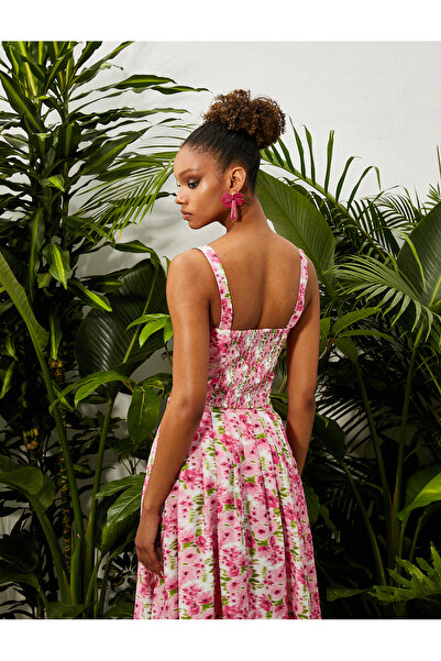 Koton Crop květinový bustier s popruhy