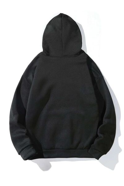 CLAYES Світшот із зірками та Сатурном - чорний з принтом, оверсайз, з капюшоном