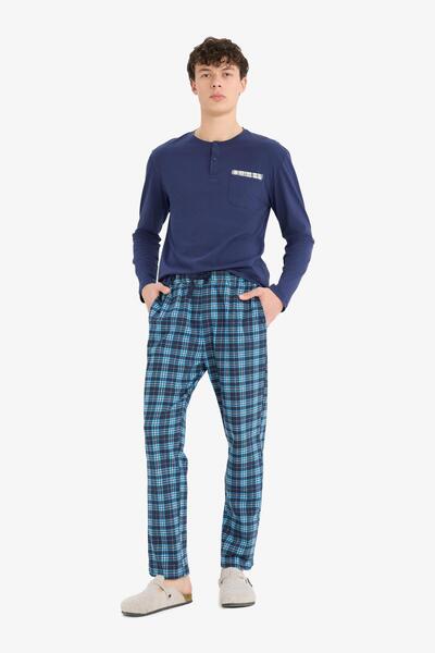 DeFacto Regular Fit Kareli Cepli Pijama Altı E0512AX25SM