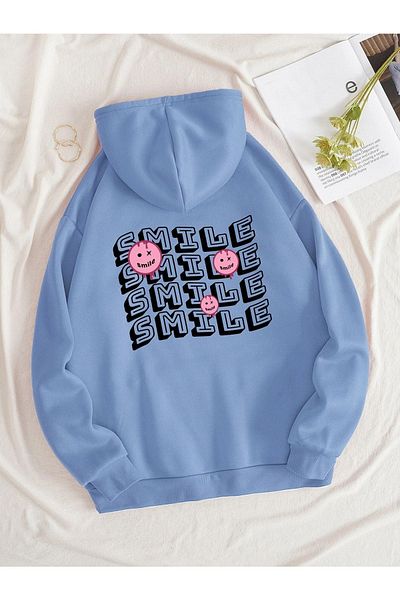 CLAYES Hanorac supradimensionat unisex Smile Baby Blue