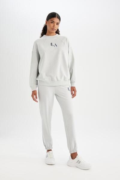 DeFacto Defactofit Jogger Sweatpants Nba Los Angeles Lakers Oversize Wide Fit with Pockets Standard Size C8105A