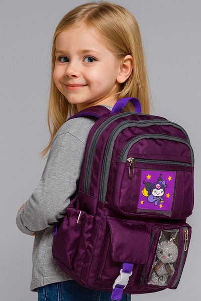 Catwins Kuromi Korean Style Elementary School Backpack with Accessories