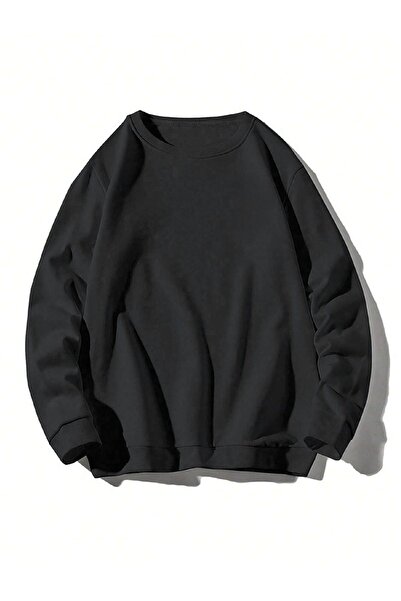 CLAYES Santa Barbara Winter Thick Sweatshirt - Black Printed Oversize Thick Winter Crew Neck