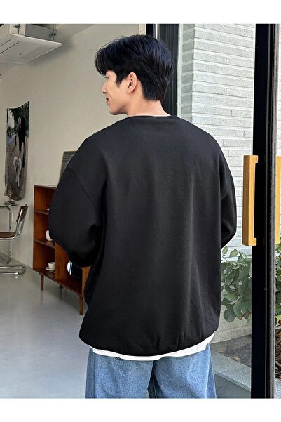 CLAYES Мъжки черен суитшърт California Oversize