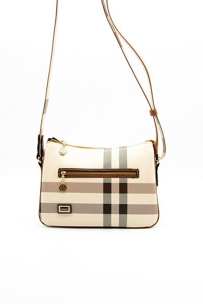 Silver Polo Silver & Polo Cream - Tan SP818 Γυναικεία τσάντα χιαστί