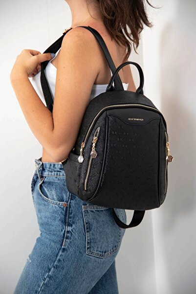 Silver Polo Negru - Rucsac negru pentru femei SP906