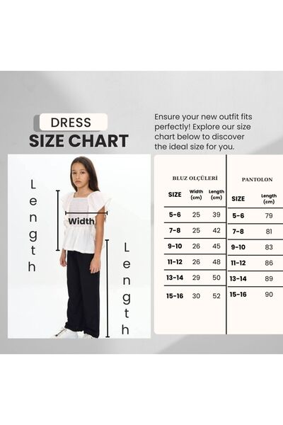 HÇ Hülya Çelik KİDSWEAR 2018 Κοριτσίστικο Σετ με Μπλούζα με Βολάν σε Εκρού Χρ...