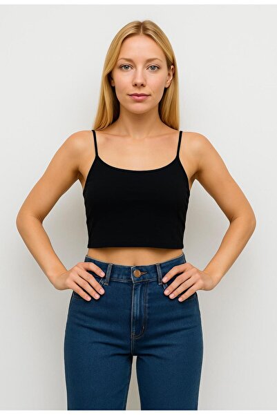 AXXEL Γυναικείο μπουστάκι με μαύρο λουράκι Crop-d813