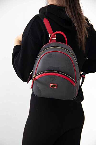 Silver Polo Rucsac de damă Silver & Polo Black - Red Sp945